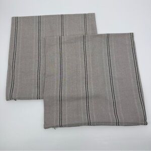 Ikea Stortimjan Pillow Covers Striped Gray Ivory 20” x 20” Set of 2